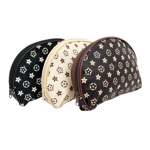 NWT monogram print zipper cosmetic pouch - Picture 2 of 3